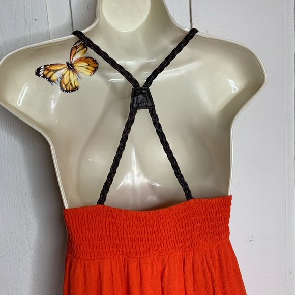 Double Zero crocheted orange halter top - Picture 4 of 8